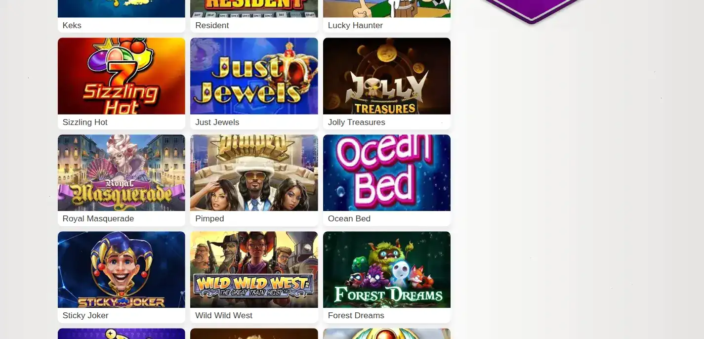 Игровой интерфейс Комета казино на большом экране